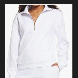 White Zip-Up Sweatshirt